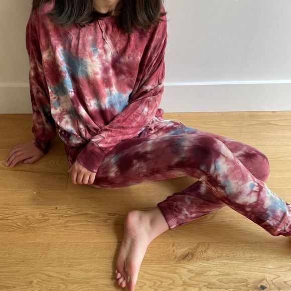 NWT Coord set Young Fabulous & Broke RED Tie Dye  Jogger Set - XS - Picture 7 of 15